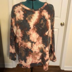ChicSoul.com Long Sleeve Tie Dye Knit Pullover 3XL